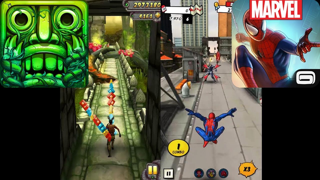 Temple Run 2 Lost Jungle Vs Spider-Man Unlimited Gameplay #2