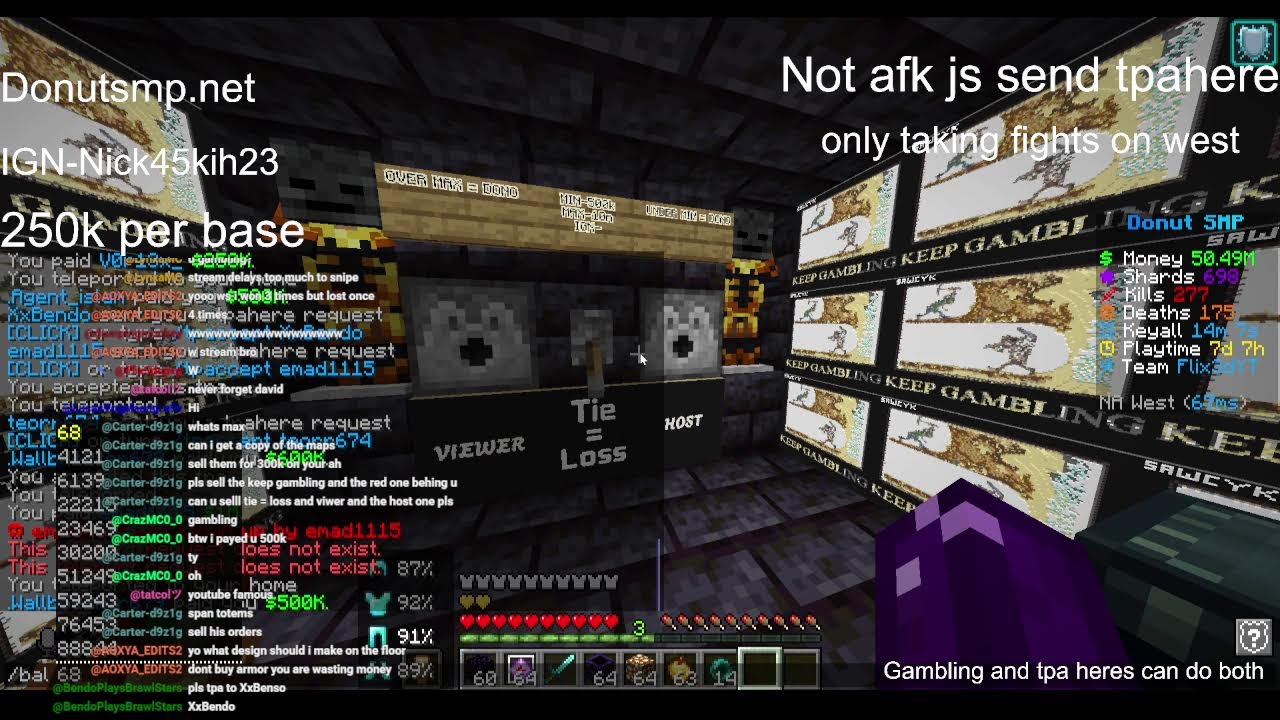 Rating bases 250k per base LIVE donutsmp