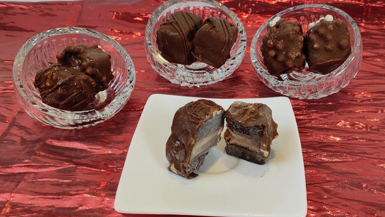 ice cream bites لقيمات البوظه بالشوكولاته