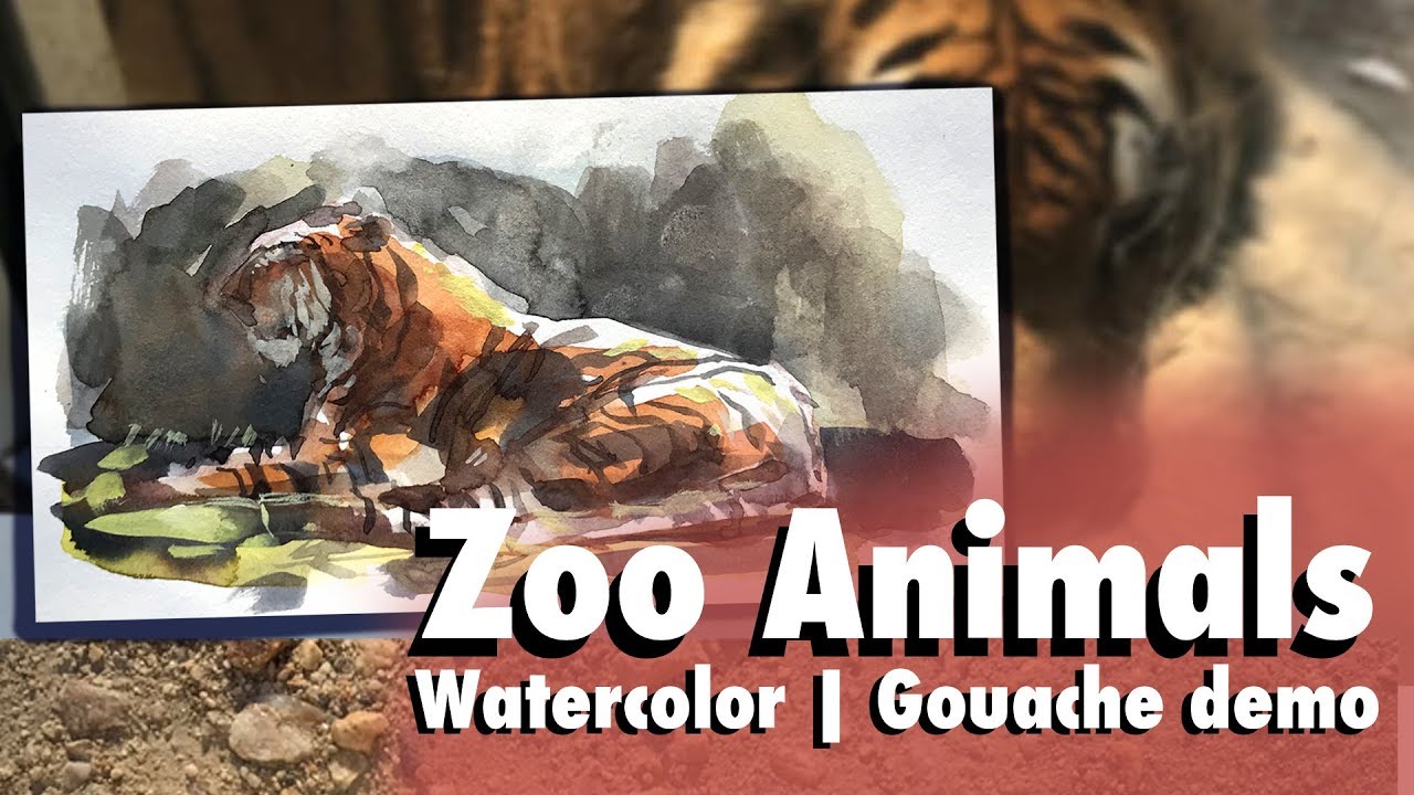 Live Animals Sketching at the Zoo: Watercolor | Gouache Painting a moving target