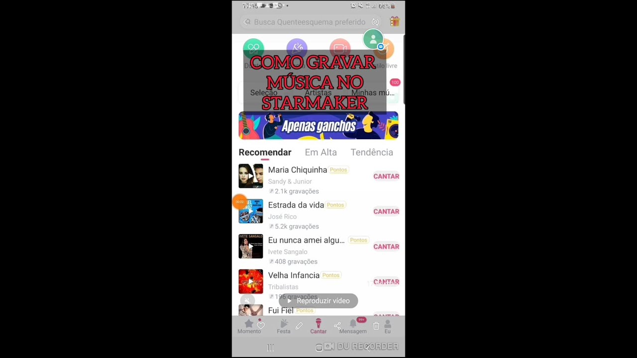 Como cantar no Starmaker gravar e postar a gravação