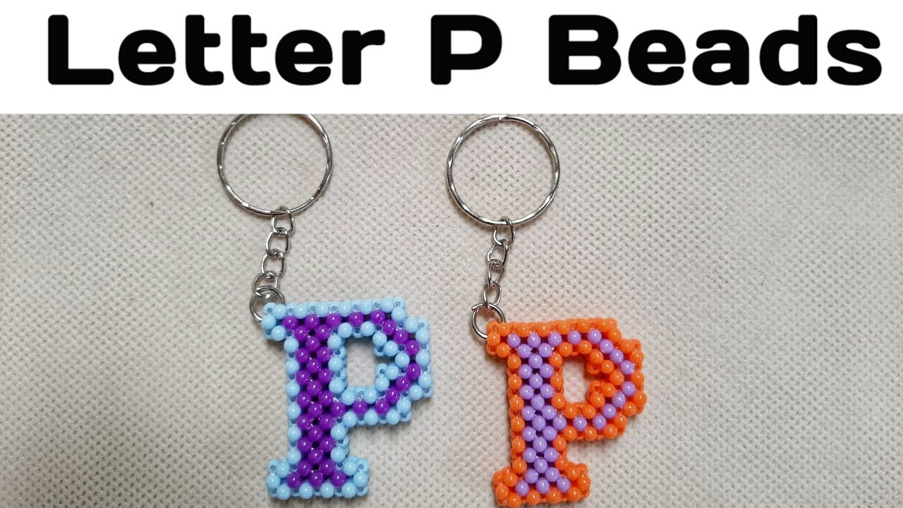 Tutorial Membuat Gantungan Kunci Manik Manik Huruf P/DIY/ How to Make Keychain Letter P Beads