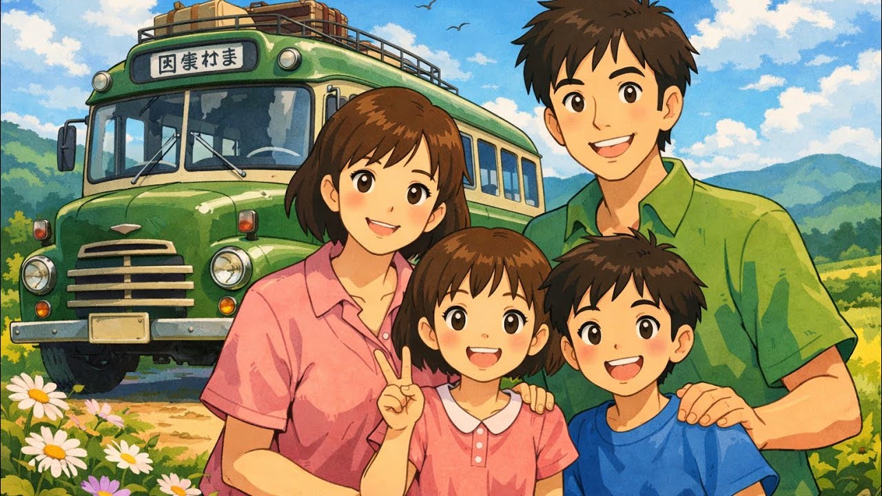 Cozy Rainy day ✨️ in Our Bus Home ☔ Ghibli Inspired Family Story