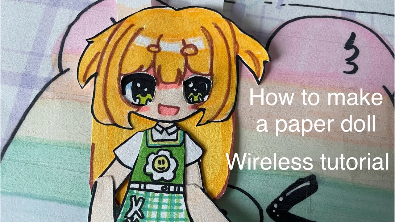 How to make a PAPER DOLL without wire🦋wireless tutorial🦋how to make a WASU ART puppet moving🦋