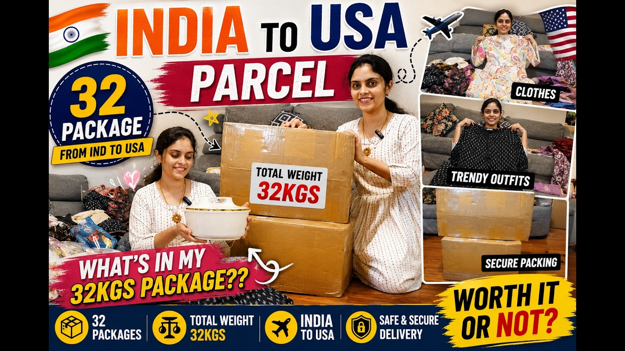 ✅Посылка из Индии в США | Что в моей посылке весом 32 кг 😊😊 из Индии в Америку📦📦