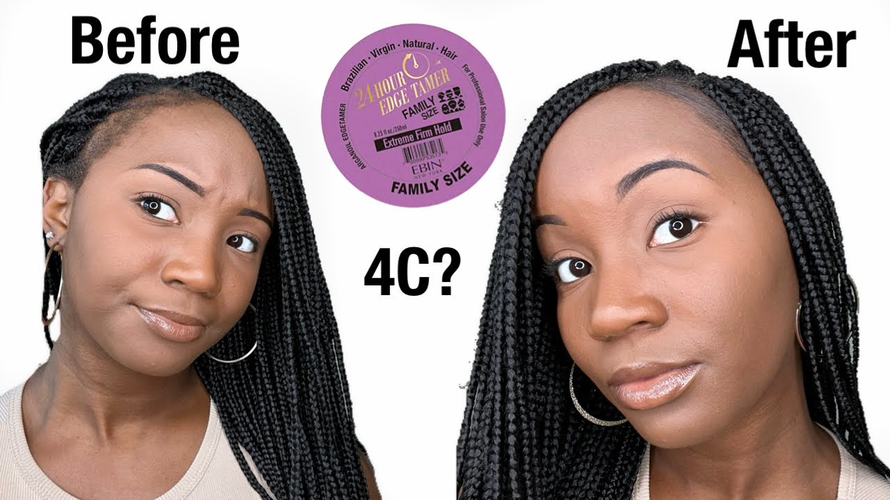 BEST EDGE CONTROL FOR 4C HAIR!?!?😱EBIN 24 HOUR EDGE TAMER REVIEW!