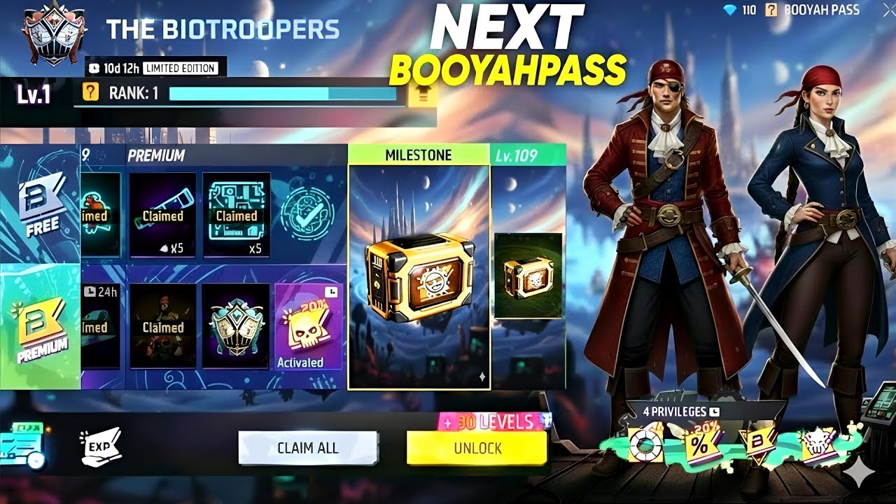 February Booyah Pass Free Fire 2026 | March Booyah Pass Free Fire | Next Booyah Pass Free Fire