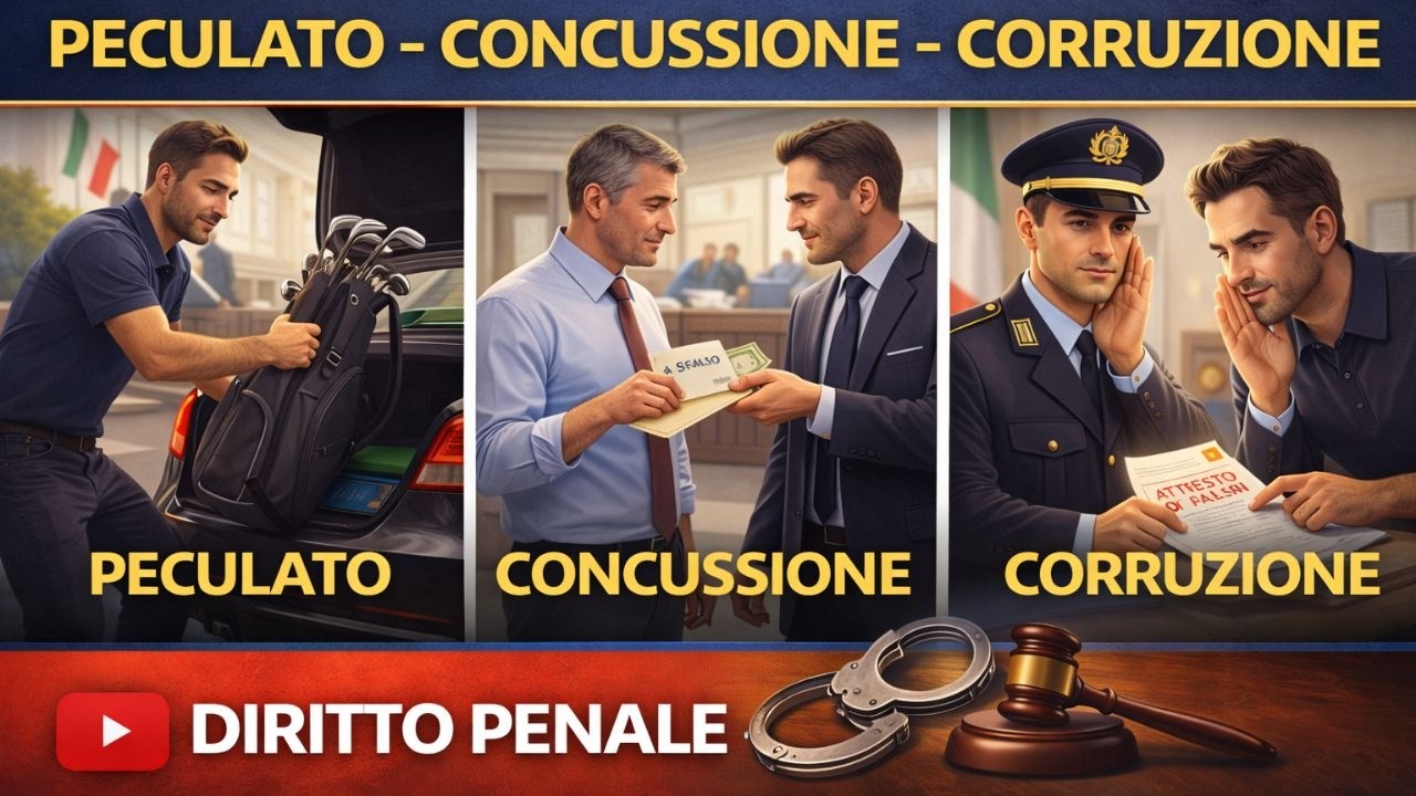 Reati propri: peculato, concussione e corruzione spiegati chiaramente