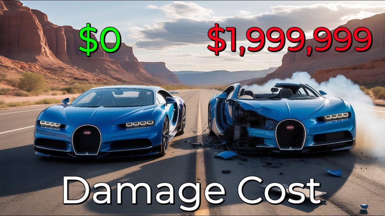 Realistic Crashes BeamNG Drive Damage Cost Bugatti Chiron | Epic Wallet Survival