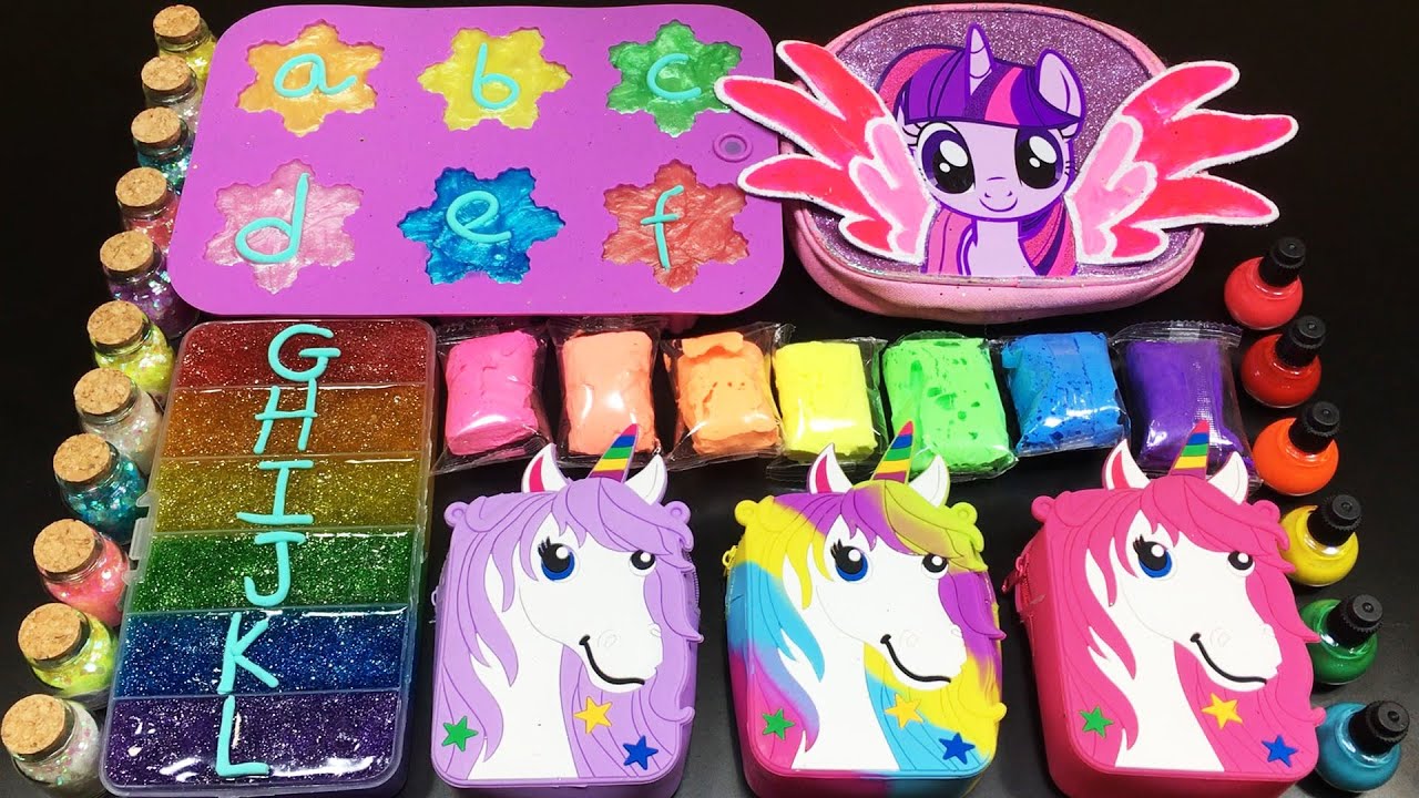Relax learning colors and spell letters with Glossy slime!!! MIXING ALL MY SLIME 1561