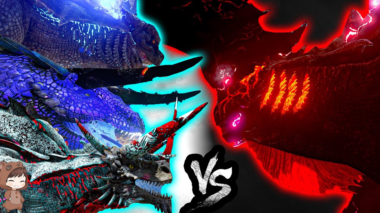 Gojiran & Hydra & Kaitan VS Scarlet King| ARK Mod Battle #67