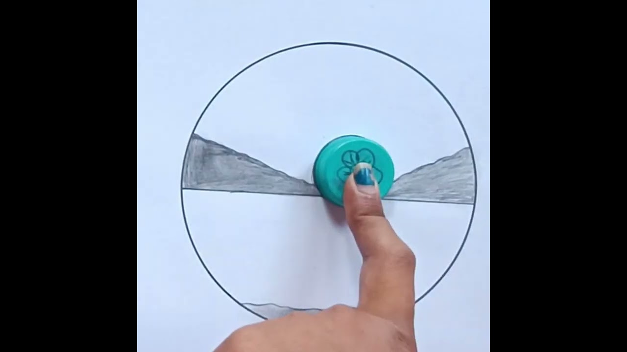 Beautiful circle scenery 💚💚 | Easy Drawing for beginners | step by step for | beginners #rongtuli