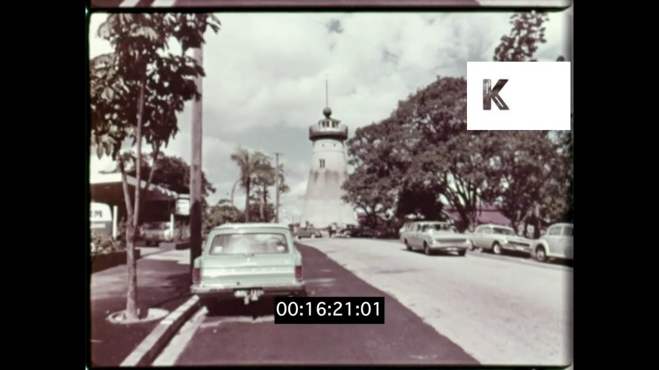 1960s Australia, Aerials and Street Scenes, Brisbane, Queensland, 16mm