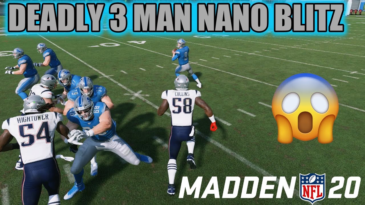 GLITCHY 34 BEAR 3 MAN MADDEN 20 NANO BLITZ! BEST DEFENSE TO USE VS EMPTY & SPREAD FORMATIONS