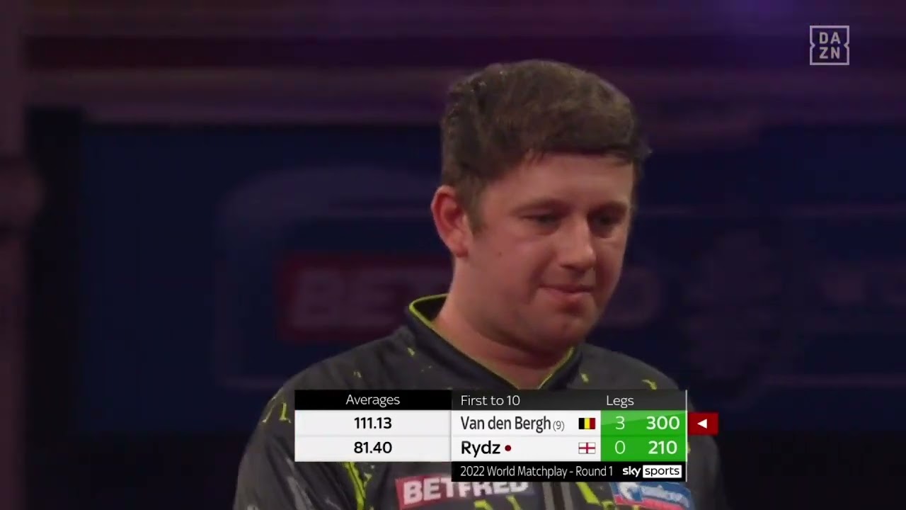 Darts World Matchplay 2022 R1 Van den Bergh vs Callan Rydz