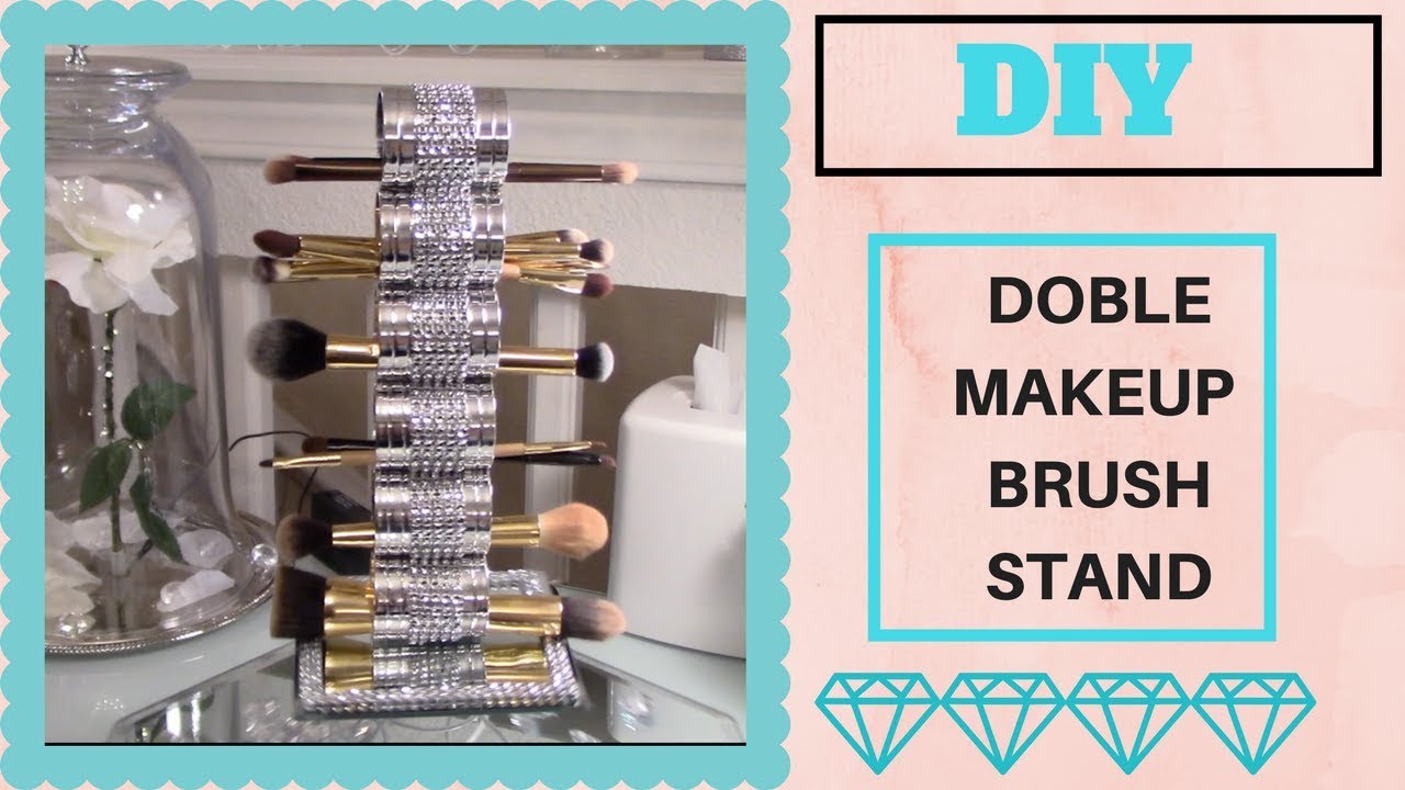 DIY DOLLAR TREE|| DOBLE SIDED MAKEUP BRUSH HOLDER