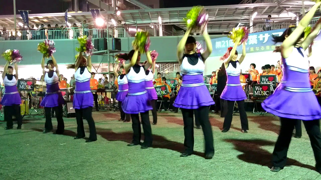 [2017-08-25][1934]女子ポンポン隊による「AKB48」の「ポニーテールとシュシュ」＜千葉県立八千代高校吹奏楽部：第21回東葉サマーコンサート@東葉高速線八千代緑が丘駅前＞