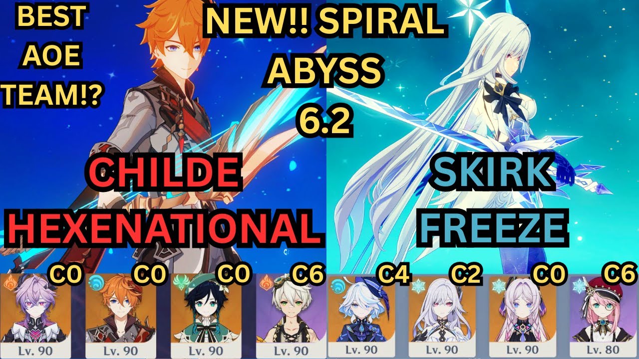 NEW Spiral Abyss 6.2 | C0 Childe Hexenatioal & C2 Skirk Freeze | Genshin Impact