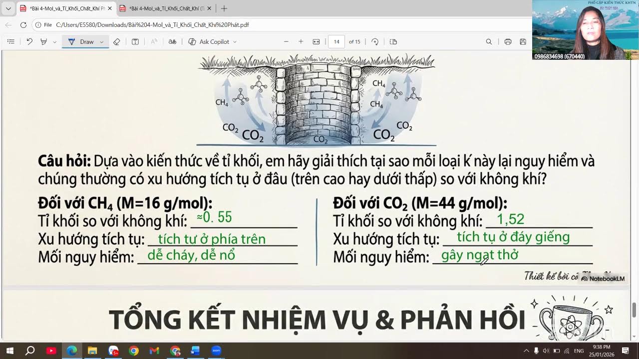 ÔN TẬP MOL VÀ TỈ KHỐI CỦA CHẤT KHÍ (CN, 25.01.26)