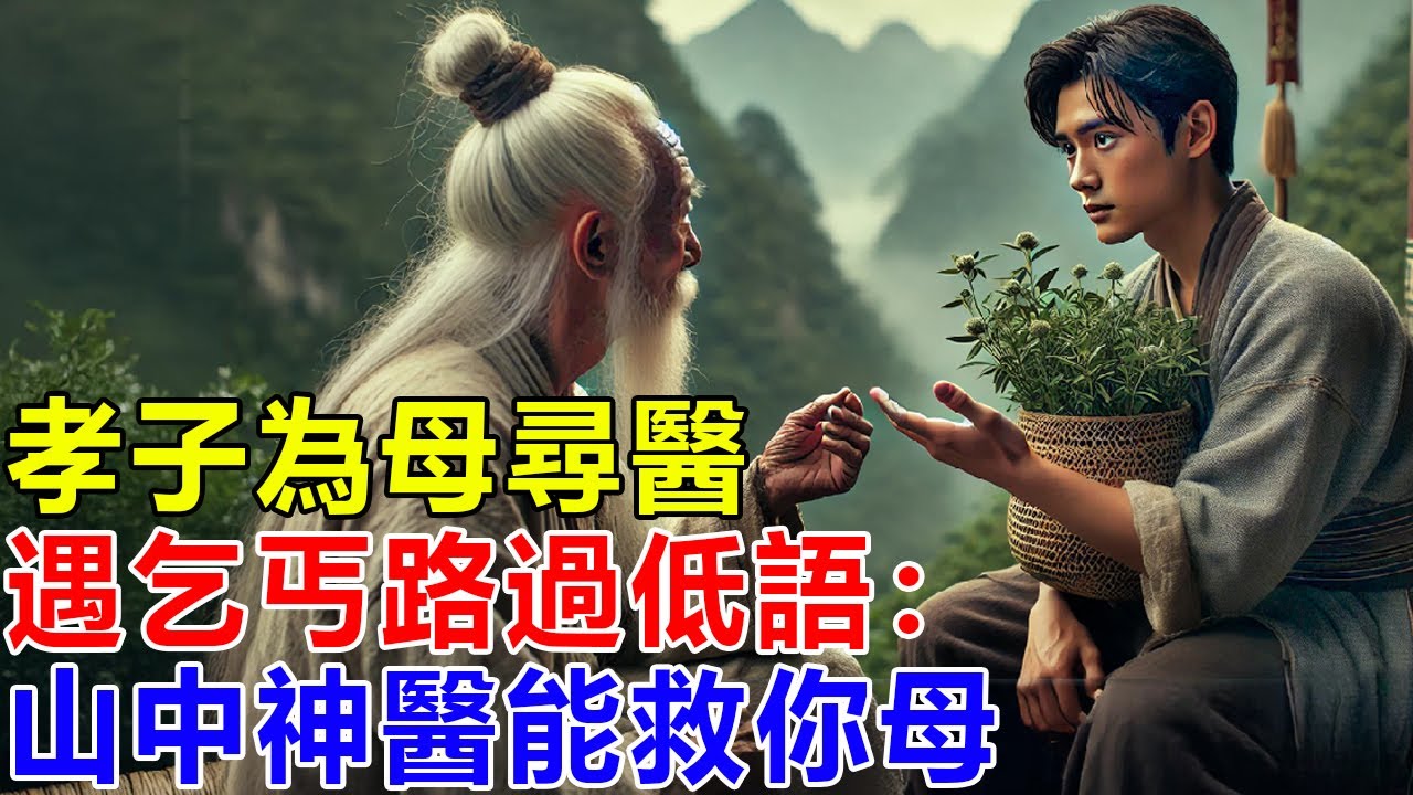 民間故事：孝子為母尋醫，遇乞丐路過低語：山中神醫能救你母