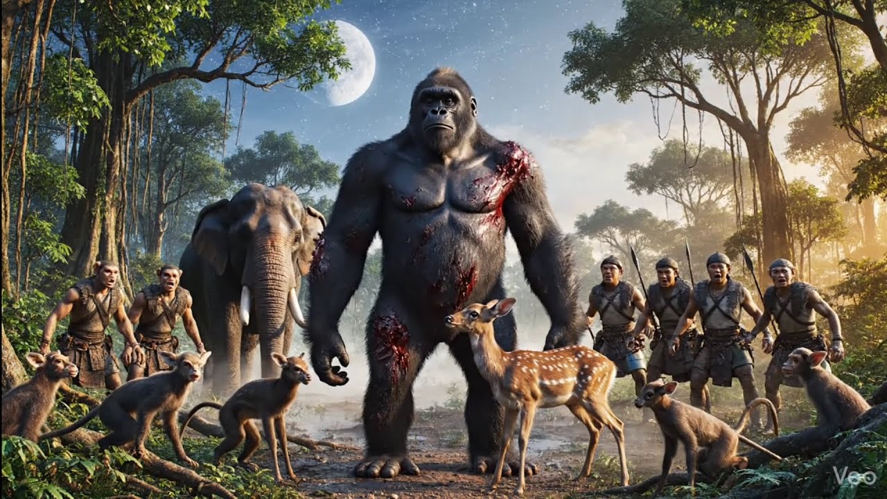 💥 जंगल का राजा और उसकी मासूम दोस्त 🌿🦍#EpicJungleAdventure #kahaniya #aivideo #nanikikahani #viral 