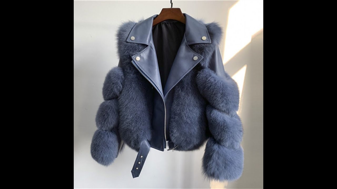 Womens Warm Natural Fox Fur Coat Short Skinny Winter Jacket Real Fur Sheepskin Collar Suit Luxury