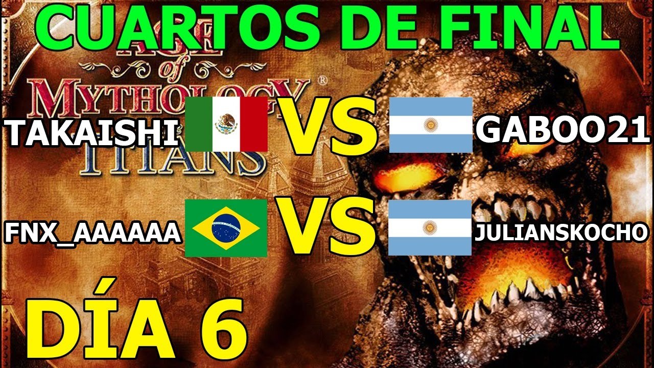 TORNEO AGE OF MYTHOLOGY CUARTOS DE FINAL DÍA 6 - TAKAISHI VS GABOO21 - FNX_AAAAAA VS JULIANSKOCHO