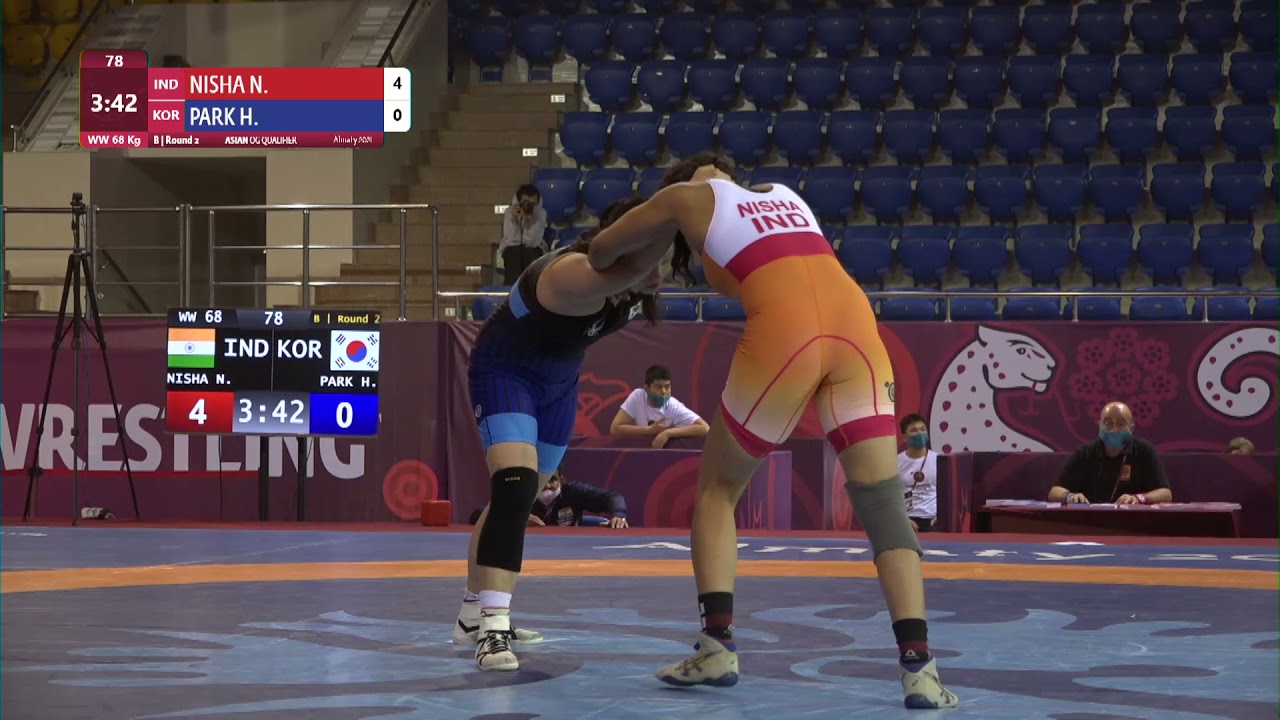 Round 2 WW - 68 kg: N. NISHA (IND) v. H. PARK (KOR)