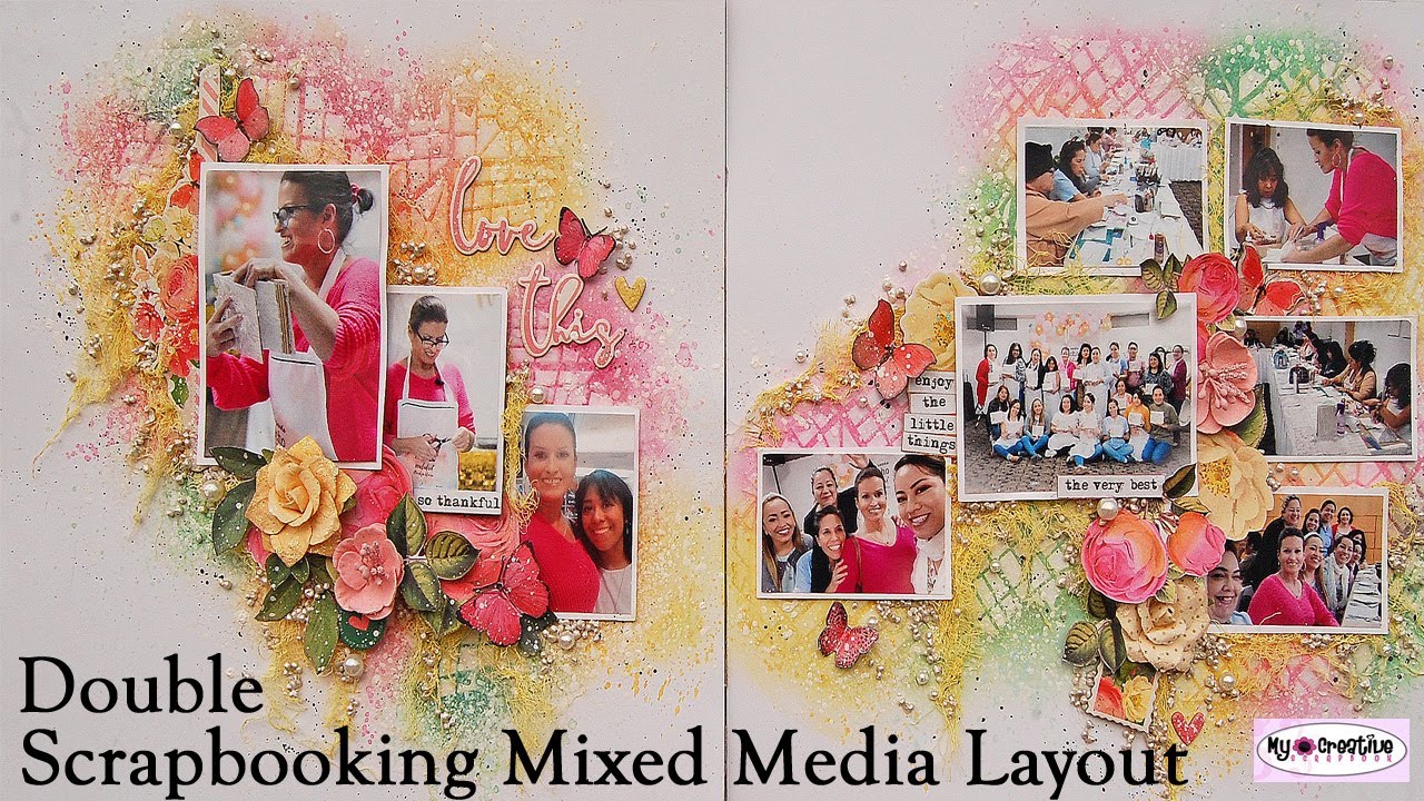 Gel medium Resistant Technique- Mixed Media Scrapbooking layout- My Creative Scrapbook