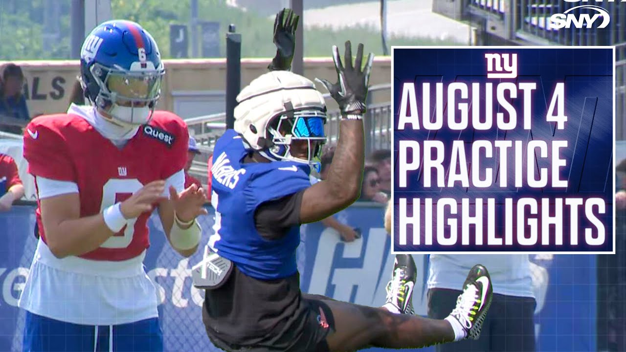 Giants Training Camp Highlights | Jaxson Dart, Malik Nabers, Russell Wilson | 8/4/25