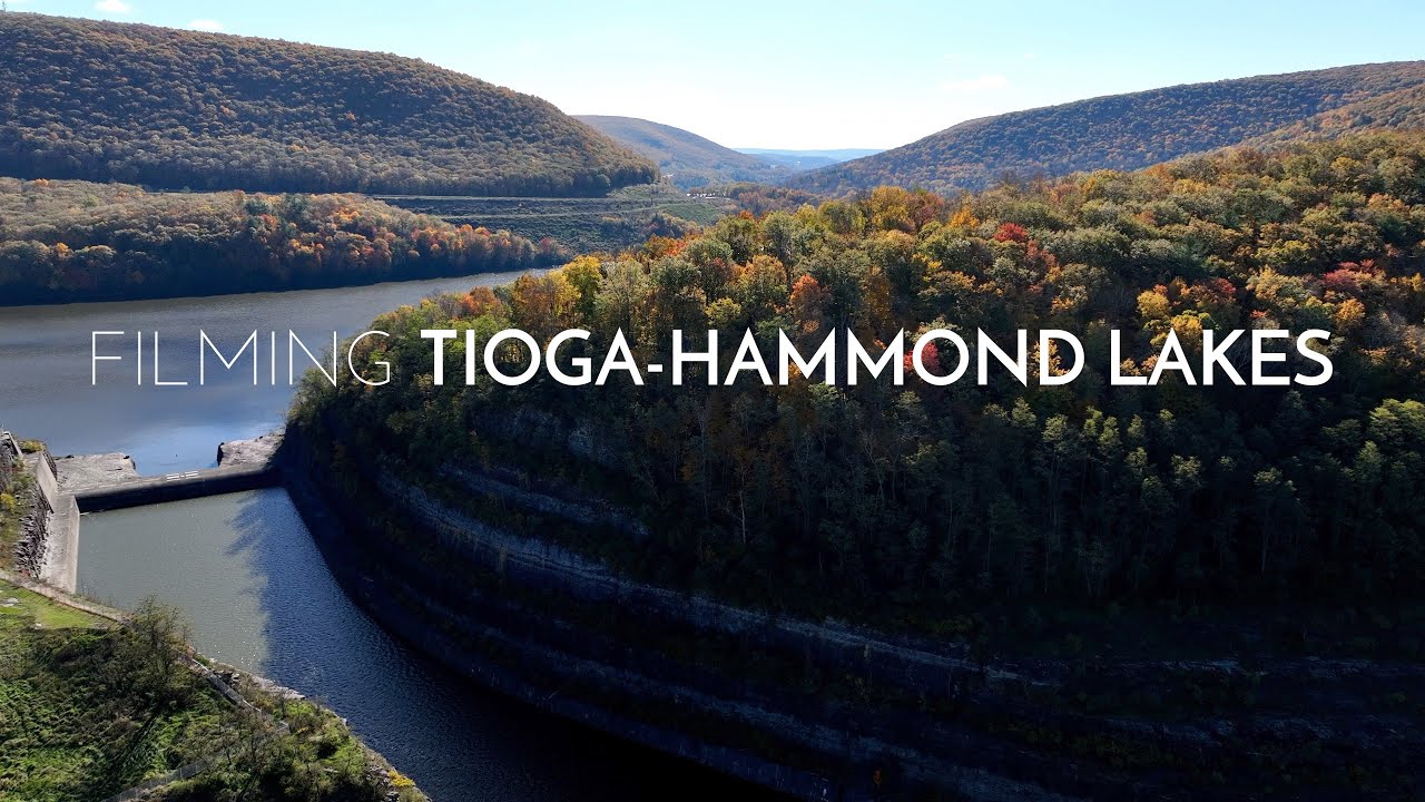 FILMING TIOGA-HAMMOND LAKES Reservoir + Dam + Town in Pennsylvania