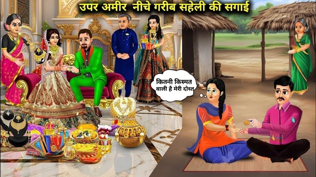 ऊपर अमीर नीचे गरीब सहेली की सगाई | Cartoon Videos | upper amir niche garib saheli ki sagai