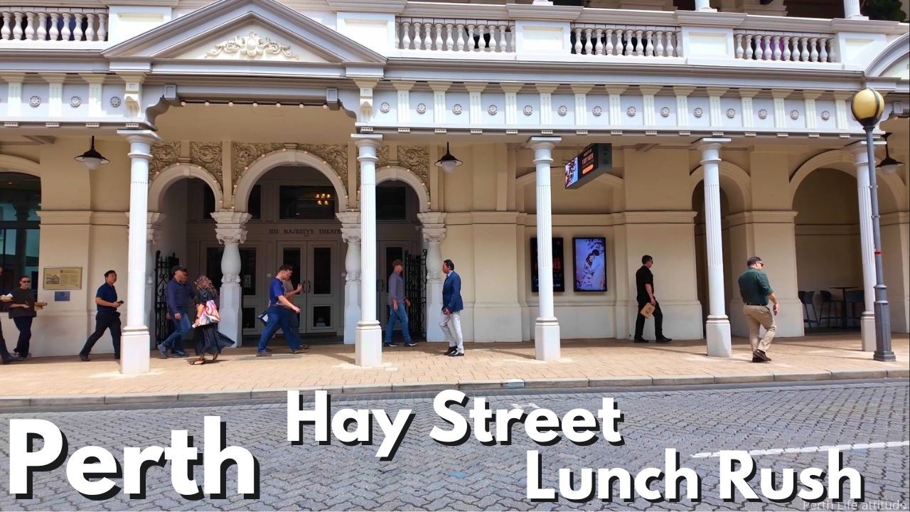 Perth CBD Hay Street Lunch Rush Walk 2026 — William St to Milligan St Loop (4K)