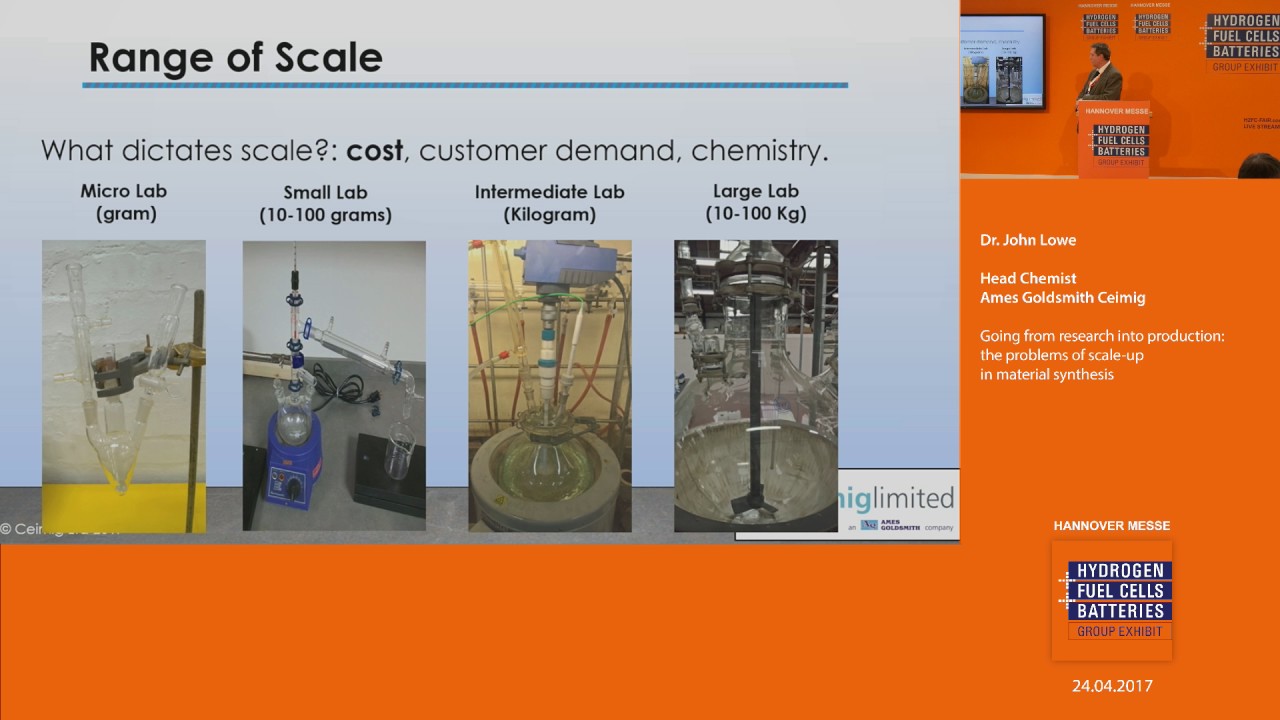 Going from research into production: the problems of scale-up in material synthesis