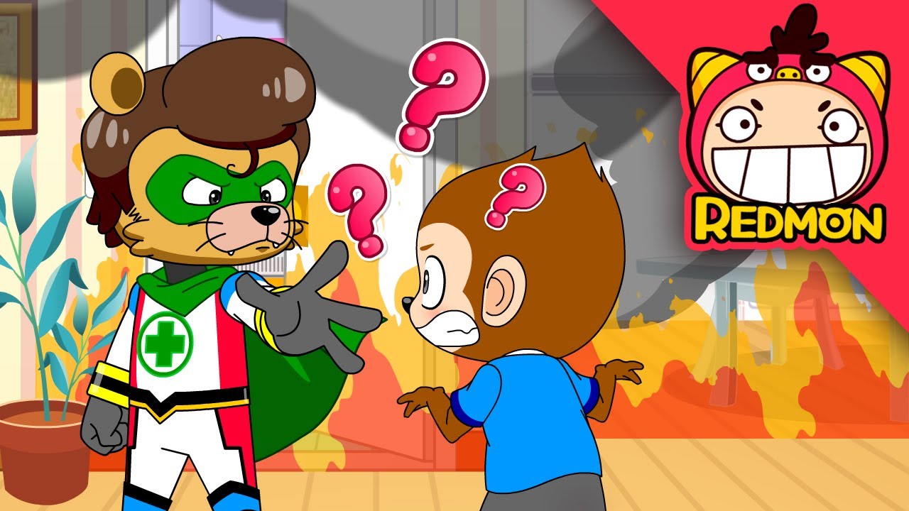 Fire! Fire! | Fire Safety Tips for Kids | Safety Man | 4K Cartoons | REDMON