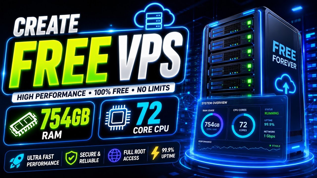 🔥 Как получить БЕСПЛАТНЫЙ VPS с 72-ядерным процессором и 754 ГБ оперативной памяти + полный досту...