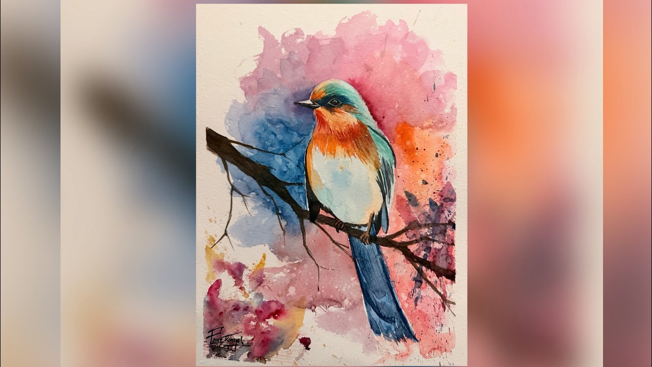 Bird painting in watercolour #art #workingartist #painting #findyourpeace #watercolor 