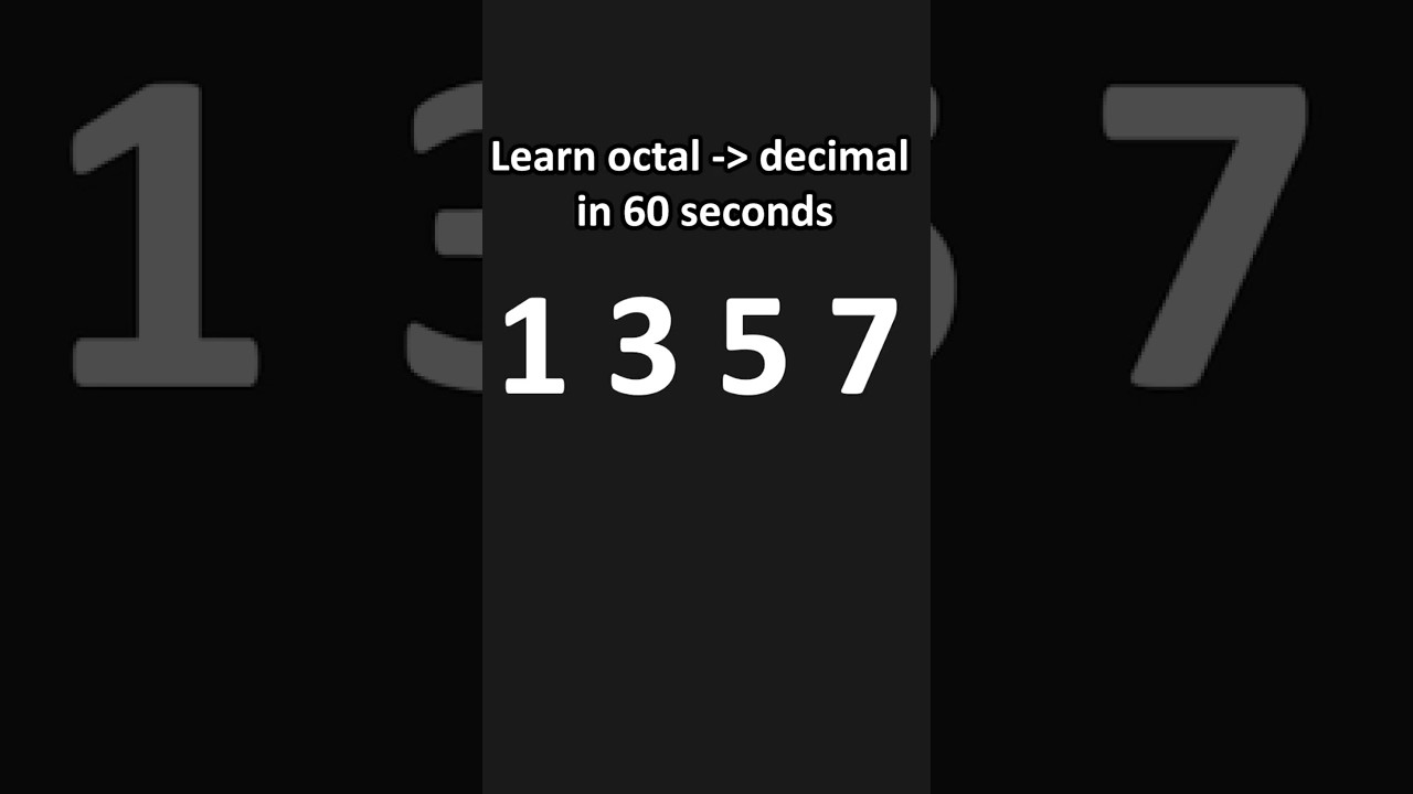 Learn octal in 113₈ seconds #coding #computerscience #programming