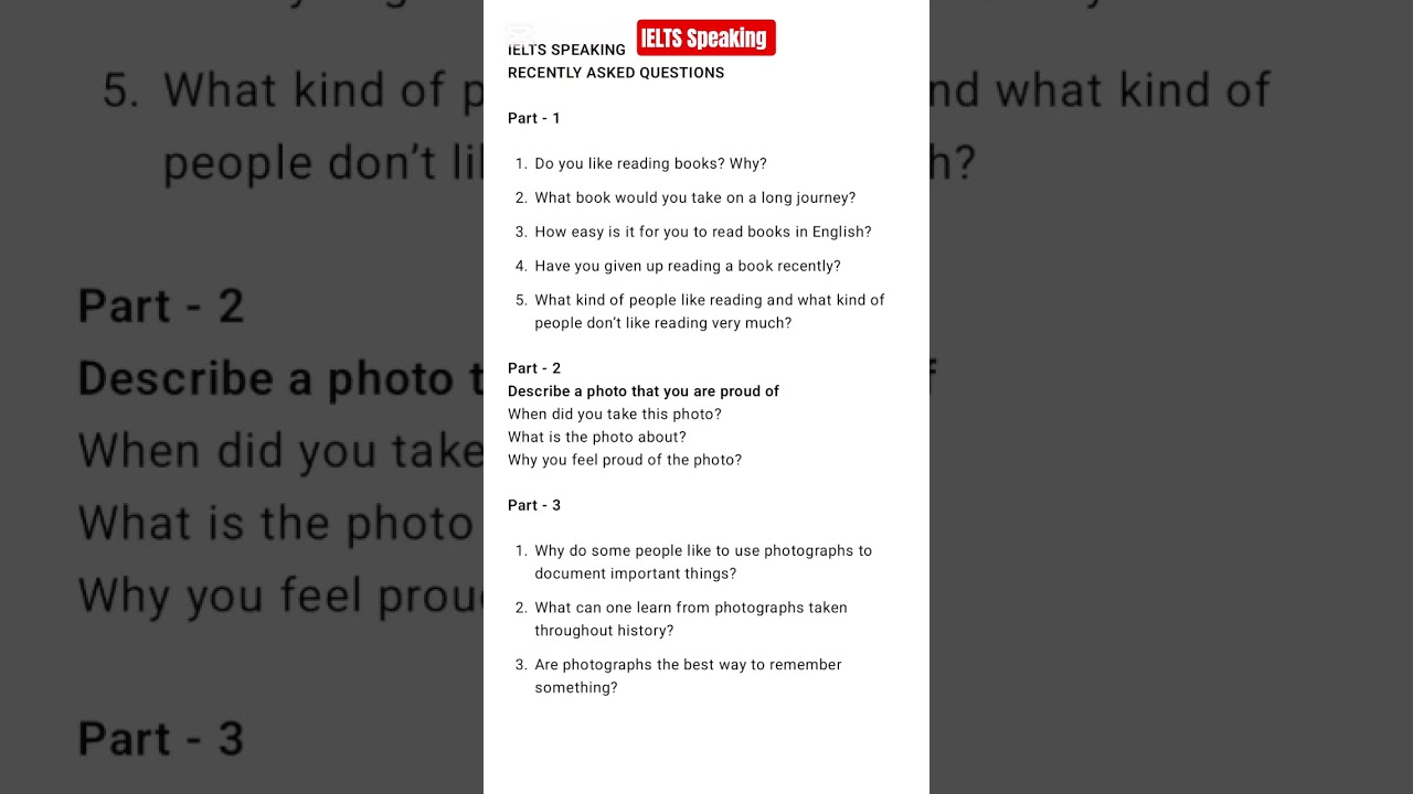 IELTS Speaking question
