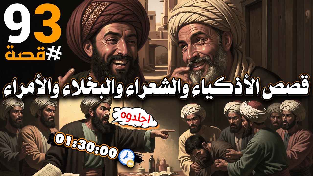 93 قصة وحكاية من أطرف نوادر العرب | قصص الأذكياء والشعراء والبخلاء والأمراء !!!
