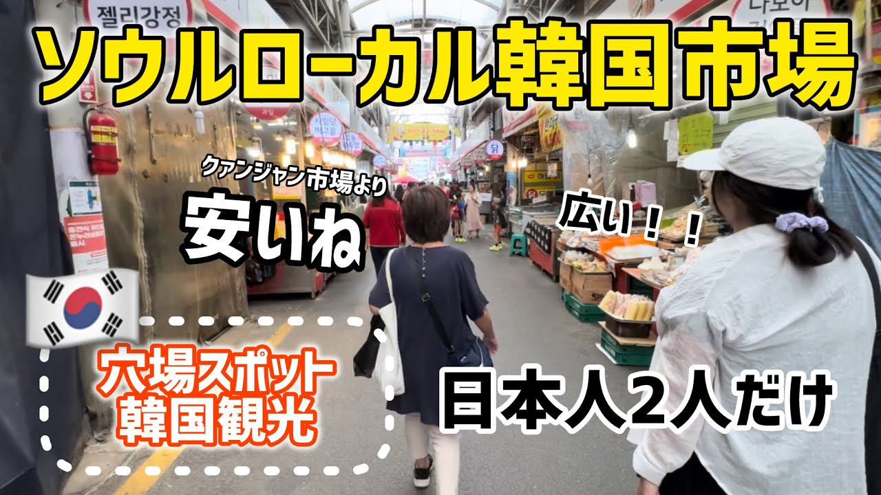 🇰🇷チェさんと韓国旅行)ソウル！ローカル市場＆穴場スポット観光（日本人誰も知らない安くて美味しい市場）