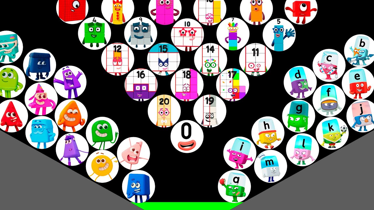 NUMBERBLOCKS vs ALPHABLOCKS vs COLORBLOCKS Marble Race - Who Will be the Champion?