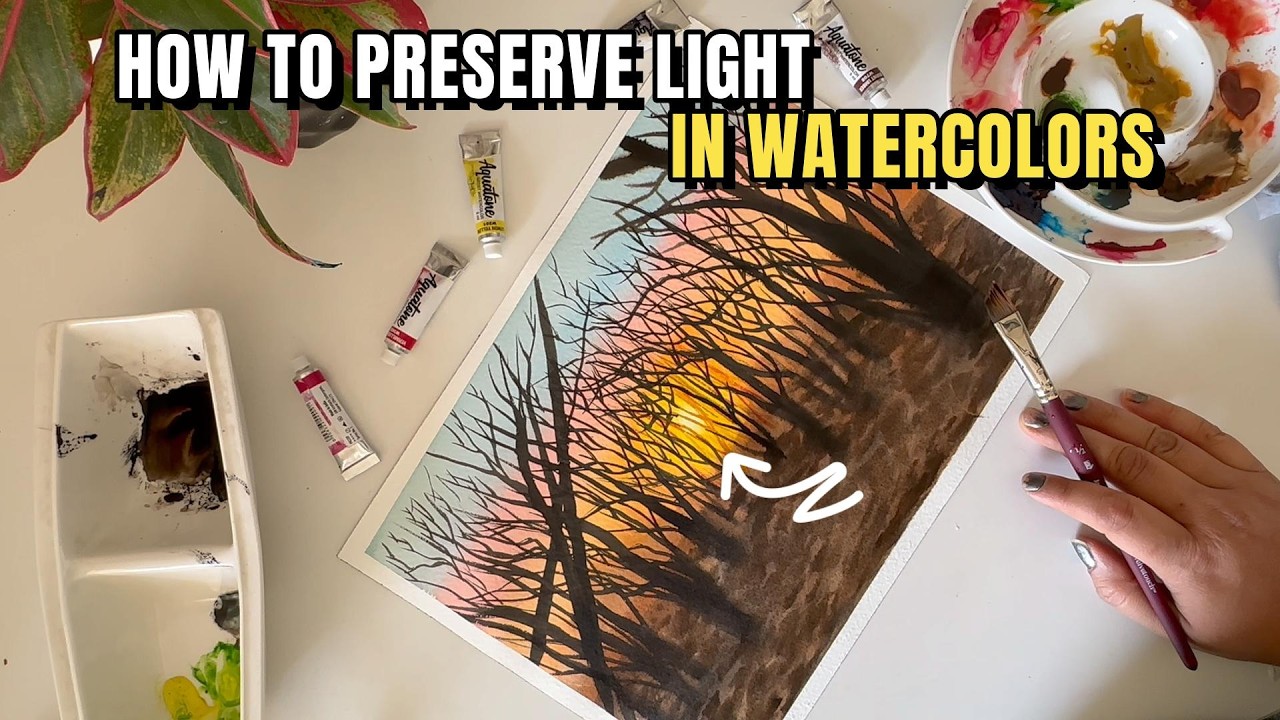 How to Paint Light in Watercolor | Forest Glow Landscape Tutorial