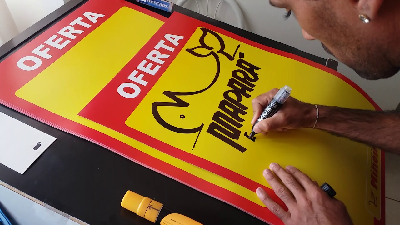 Mais uma demonstração de cartaz com André cartazista.