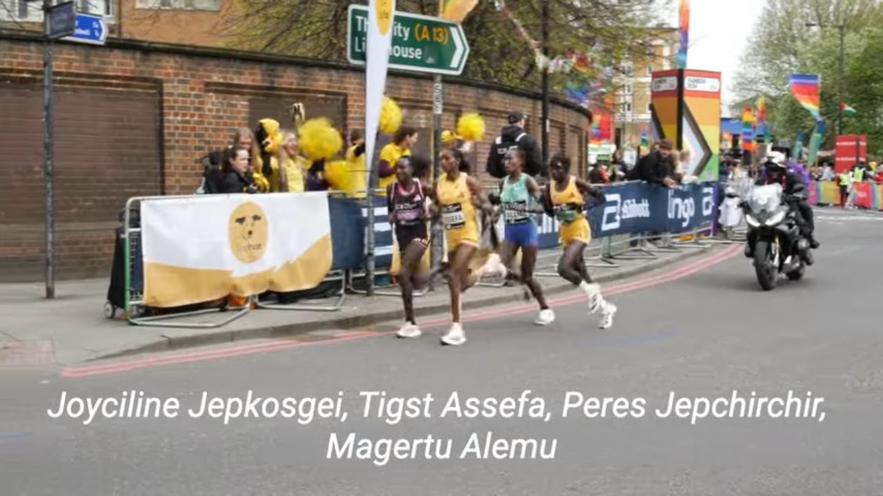 London Marathon 2024 Elite Women Slow Motion–Jepchirchir, Assefa, Jepkosgei, Alemu, Kosgei, and more