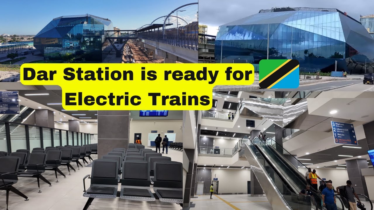 Inside a New Train Station of Dar es Salaam Tanzania. Ready for Electric Trains