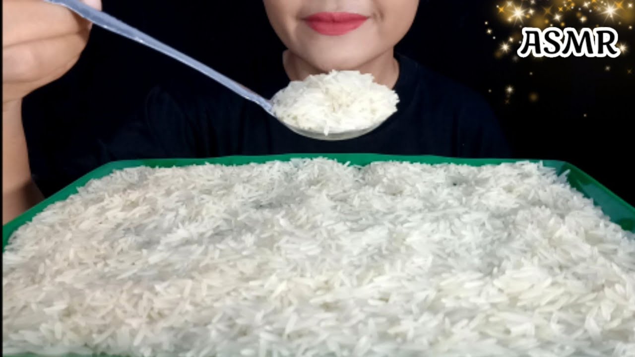 ASMR @Shri ASMR  Makan Beras Pake centong || Raw Rice Eating ASMR || Beras Basmati