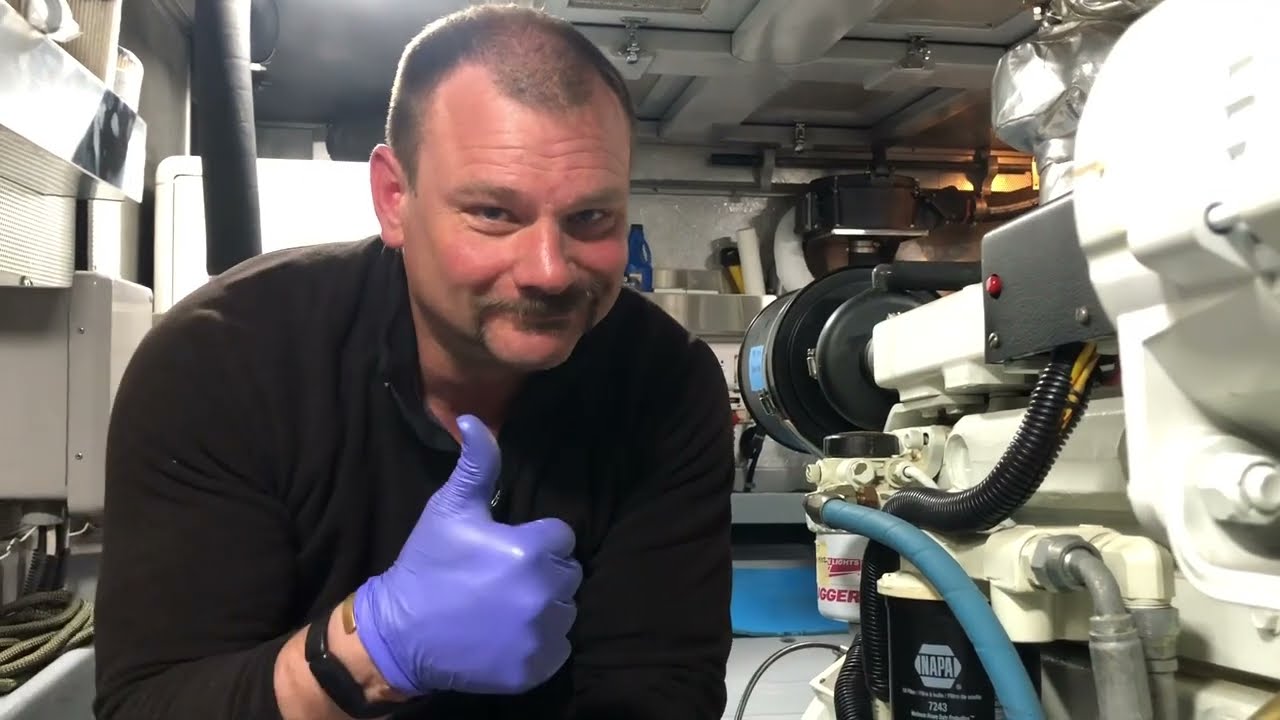 Into The Cave..The Engine Room!  Skookum needs her oil changed #boatmaintenance