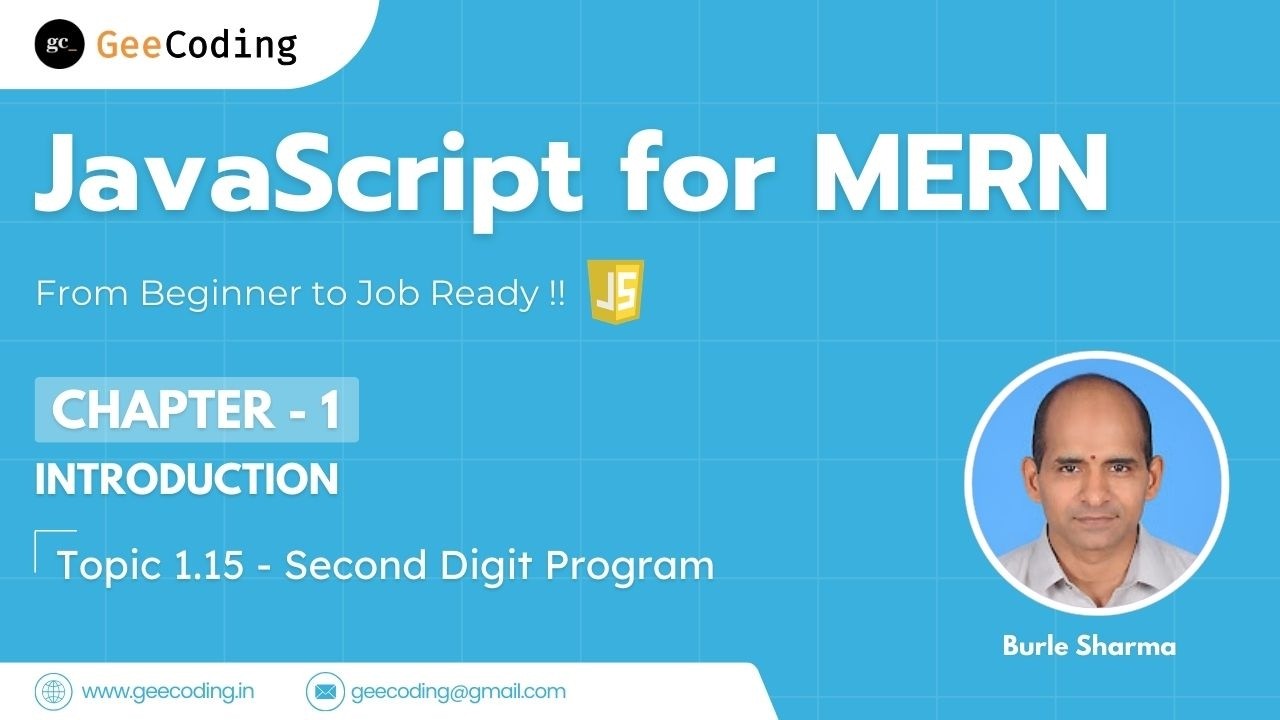 1.15 &ndash; Find Second Digit of a 3 Digit Number | Logic Building Program | New Series