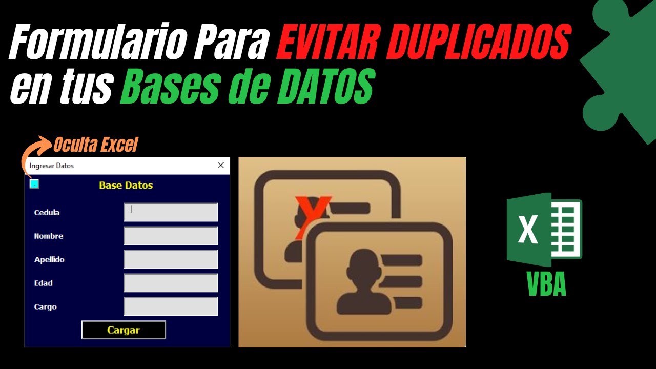 🟢 FORMULARIO Para Alimentar BASES de DATOS y Evitar Ingresar Datos DUPLICADOS 🟢 Formulario en VBA